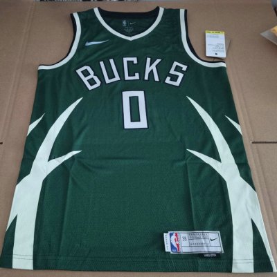 Maillot de Basket #0 Lillard Bucks 2021 city Vert